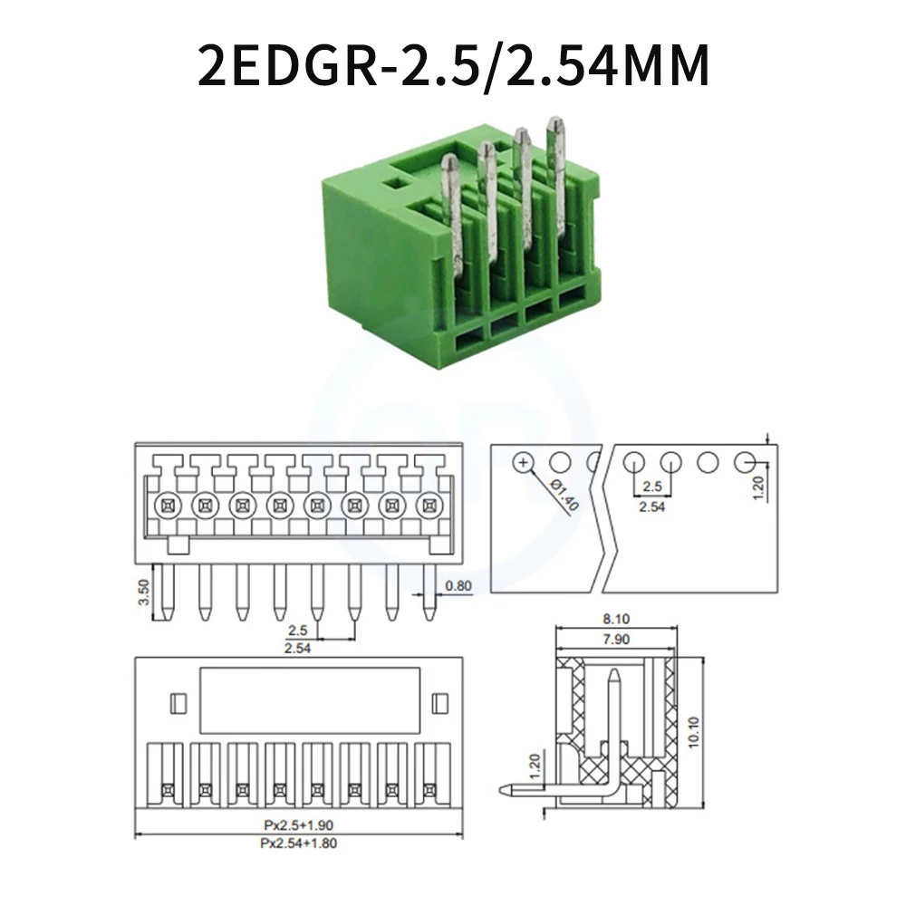 (5 pcs) KF 2EDGV 2EDGR 2.54MM Wiring Terminal Pitch Plug-in Terminal Straight Pin Block Right Angle Block 15EDGV 15EDGR 2.54
