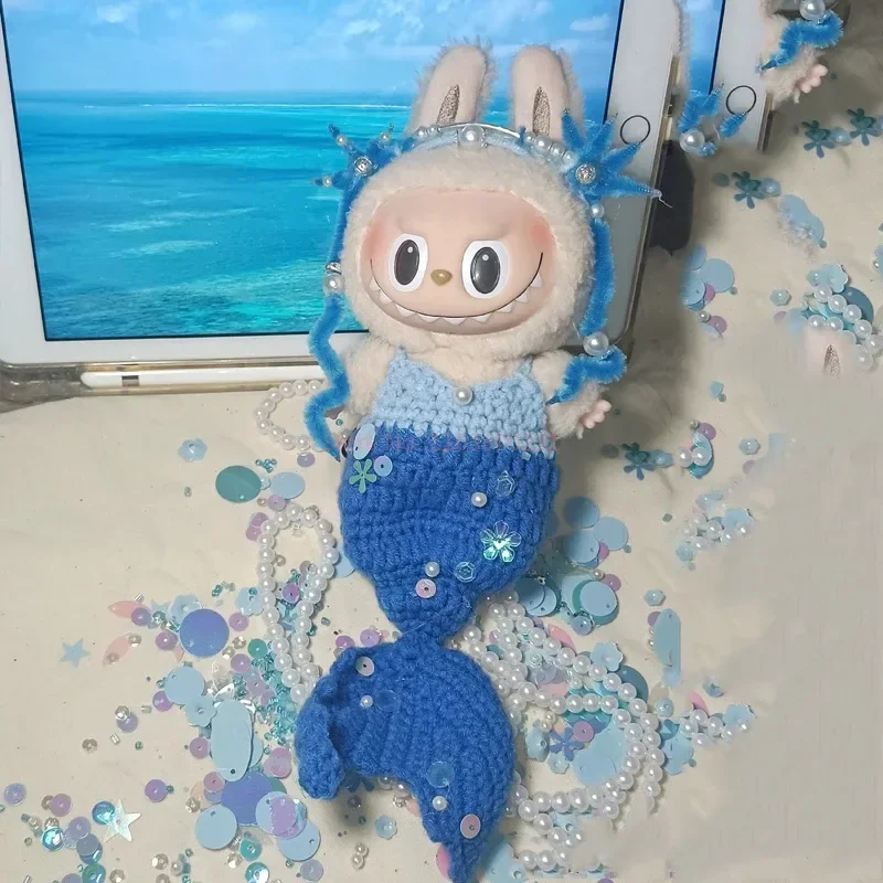 LABUBU Clothes 17cm Doll Clothes Mermaid Outfit Dress Handmade Custom for LABUBU Pendant Vinyl Toys Accessories