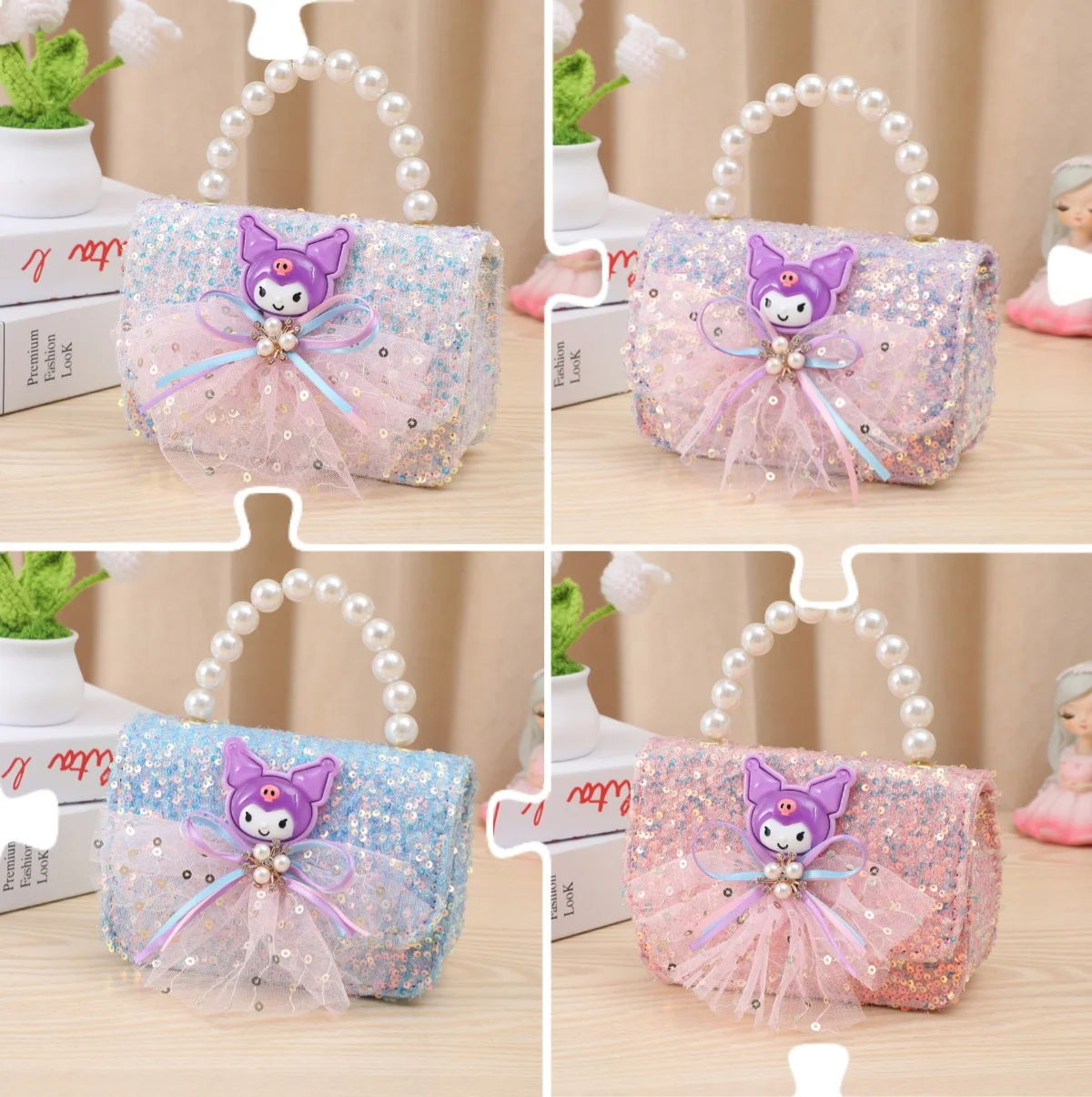 

Sanrios Kuromi косметичка мультяшная сумка для девочек принцесса кошелек для монет женская сумка с героями мультфильмов подарок на день рождения праздничный подарок