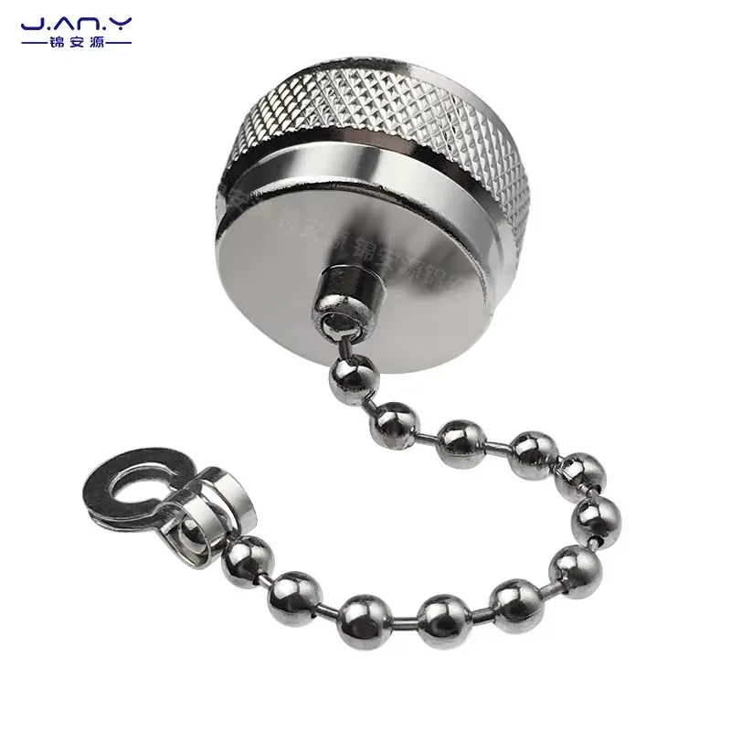 Pure copper N type male head dust cap with a chain securing N/M type plug Metal dust cap L16 female head protective cover