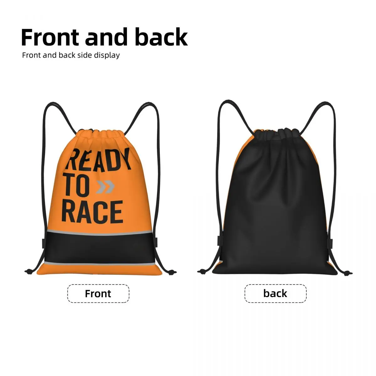 Custom Ready To Race Drawstring Bags Women Men Lightweight Racing Sport Motorcycle Rider Sports Gym Storage Backpack