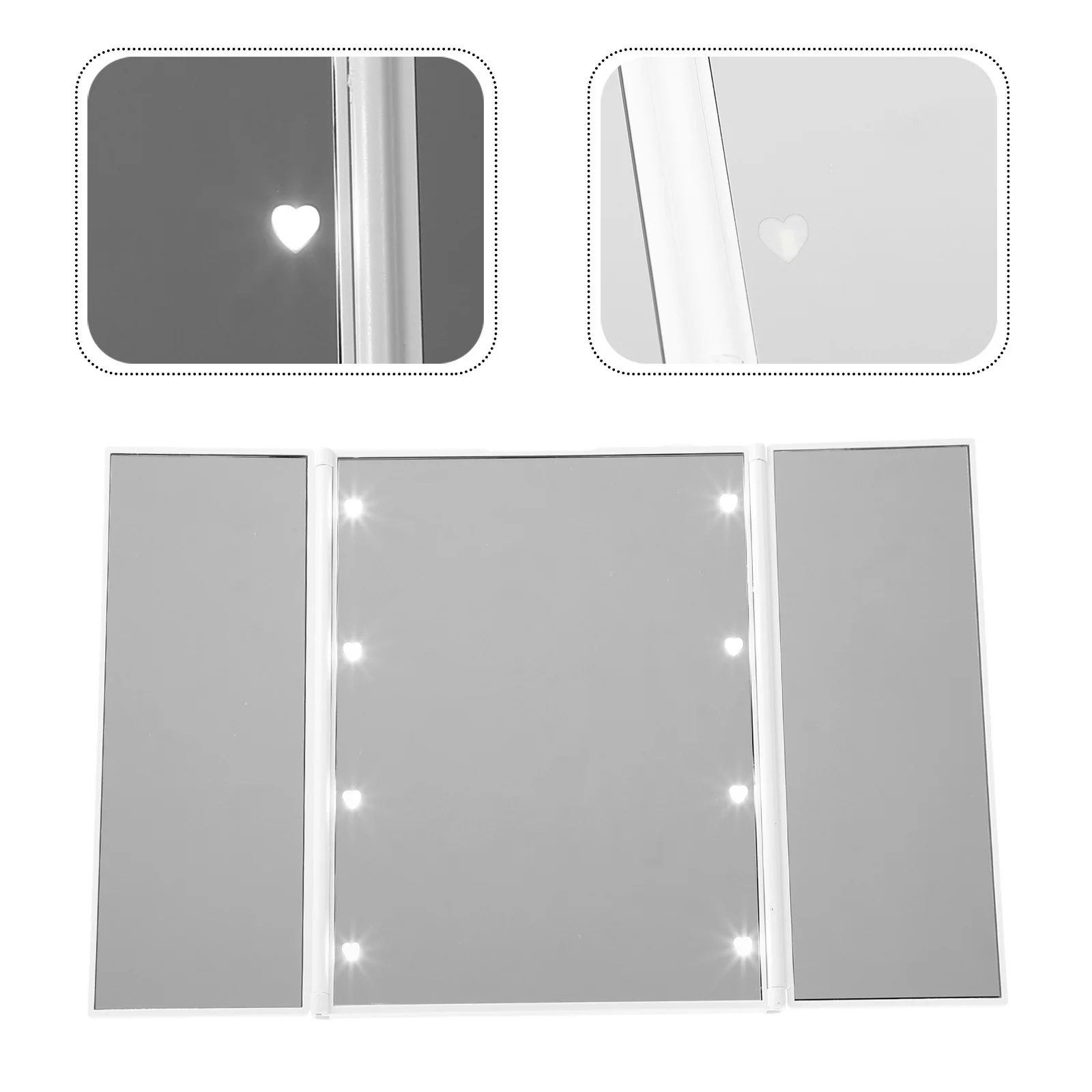 Portable Dimmable Led Makeup Adjustable Brightness Tabletop Vanity Mirror For Bedroom Bathroom Desk Use Lighted