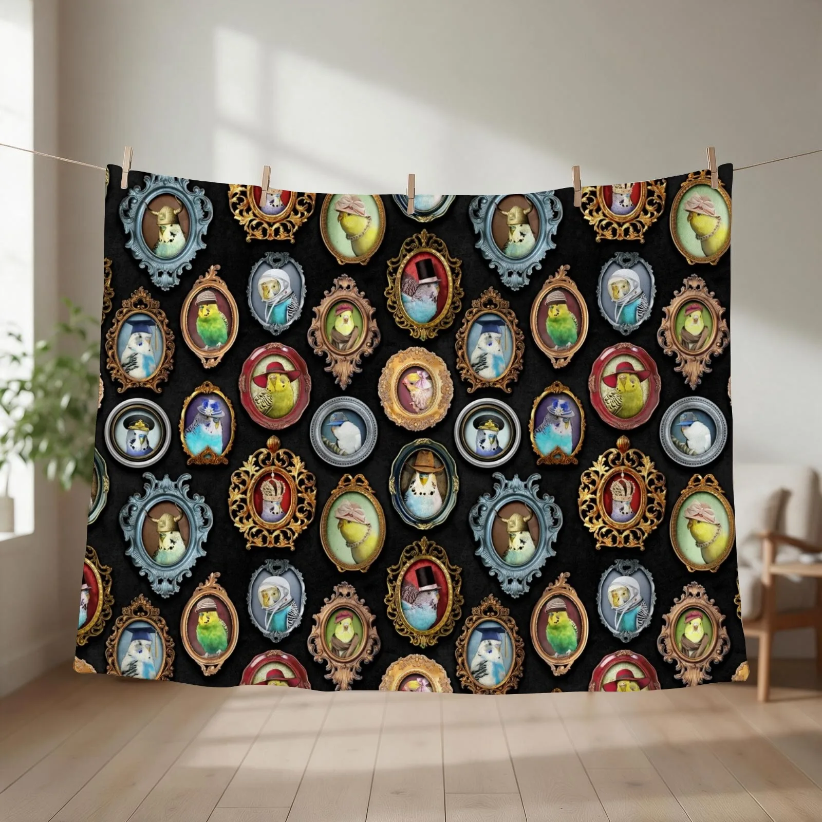 Budgies in Hats Throw Blanket Plaid halloween Decorative Sofa Summer Beddings Blankets