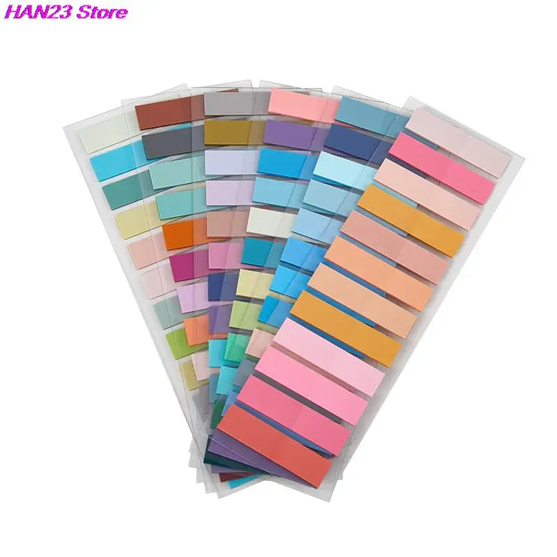 New 1set Transparent Fluorescent Index Tabs PET Sticky Note For Page Marker Planner Stickers Office School Students Supplies