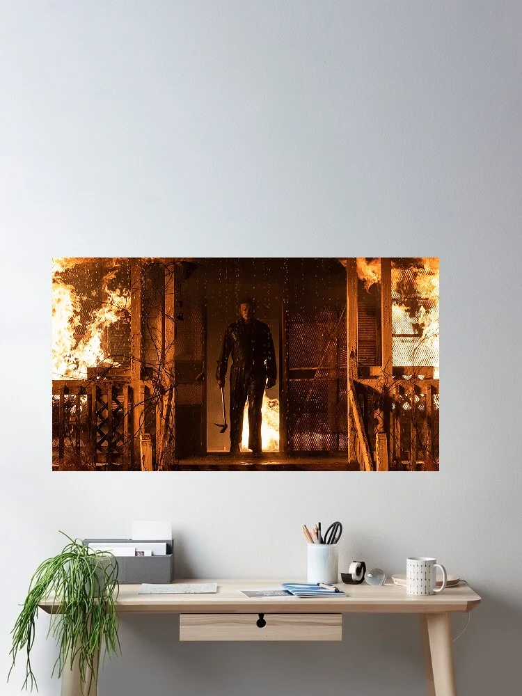 Halloween Kills Michael Myers Team Horror Movie, Art Print Silk Poster Home Wall Decor