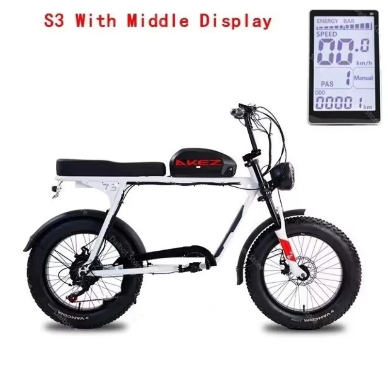 20 Inch Fatbike Electric Booster Bicycle Mountain 48V 750W Fat Tire Electric Motorcycle For Women Man Adult Removable Battery