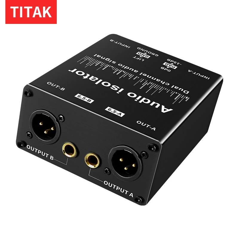 2-Channel XLR Audio Isolator Noise Reduction Filter Eliminates Current Noise for 6.5 XLR Mixer Dual Channel Isolator