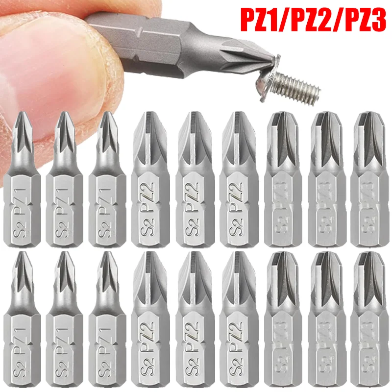 

Phillips Slotted Magnetic Screwdriver Bit Set Hex Shank S2 Steel Drill Bits Impact Screw Driver Bits for Power Tool PZ1/PZ2/ PZ3
