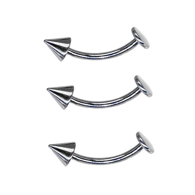 5Pcs Stainelss Steel Eyebrow Lip Piercing Bend Rod Flat Lip Ring Curved Barbell Stud Helix Navel Cartilage Earring Body Jewelry