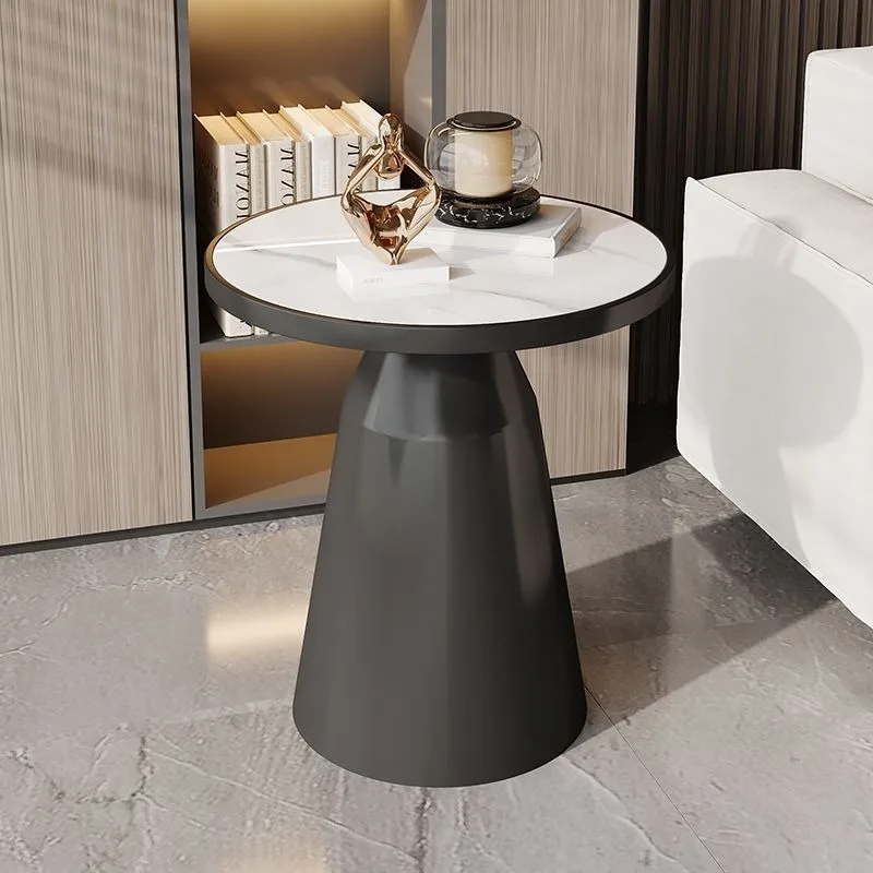 

Light luxury modern simple side table small round table Internet celebrity balcony rock slab small coffee table sofa rock slab