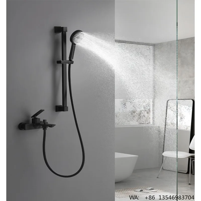 Luxury Wall-Mounted Rainfall Shower Head Polished Jet Waterfall System Soft Massage Hotel Apartment Bathroom Mixer Shower Set