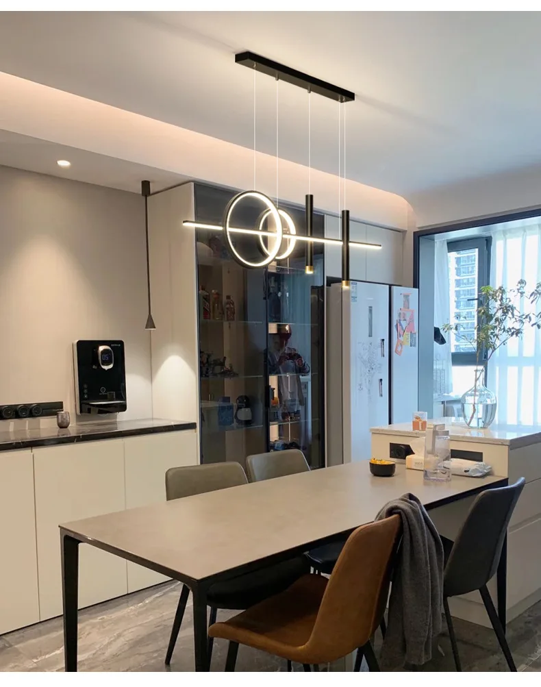 Restaurant Lichter nordischen Kronleuchter Licht Luxus minimalist ischen Esstische Barth eke Designer minimalist ische Streifen beleuchtung – Detail 13