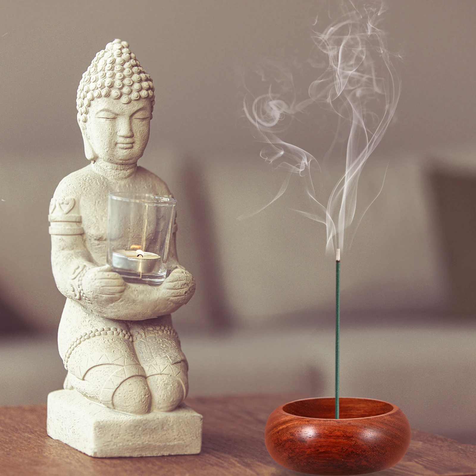 

Mini Incense Burner Holder Wooden Stand Aromatherapy Decor Desktop Ornament Home Incense Stick Furnace Censer Censer