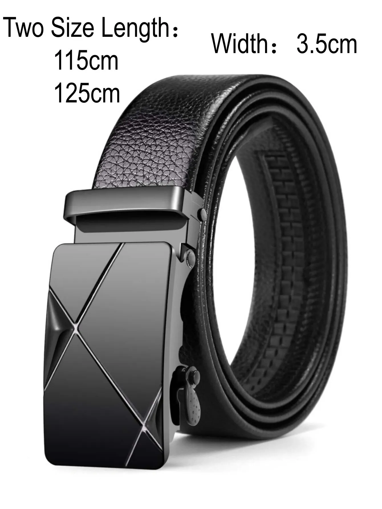 Men Rectangle Shape Fashion PU Buckle Belt For Dress Decoration
