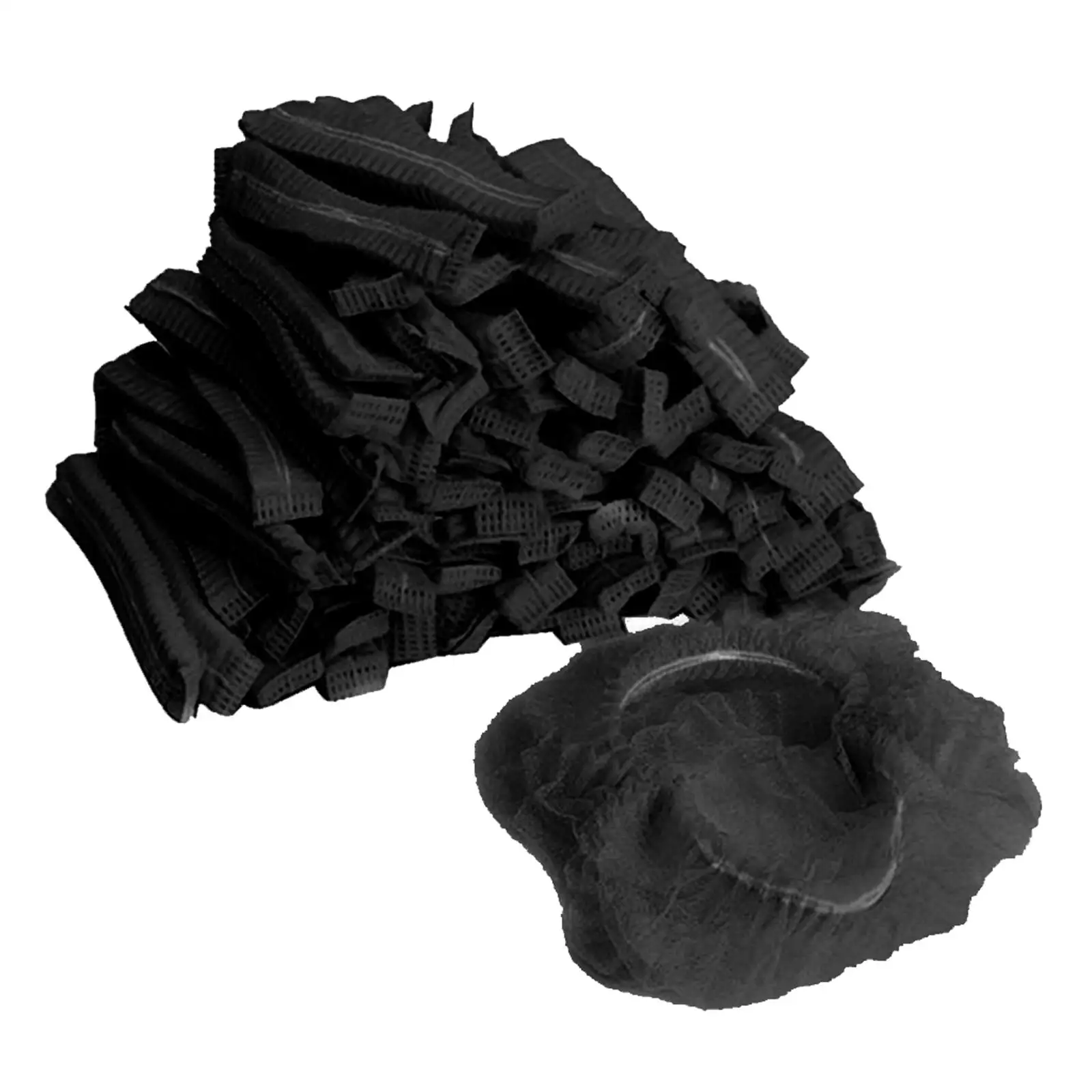 Non Woven Disposable Hairnet Caps with Elastic Band 100 Pieces Dust Proof Head Cover for Food Processing Factory