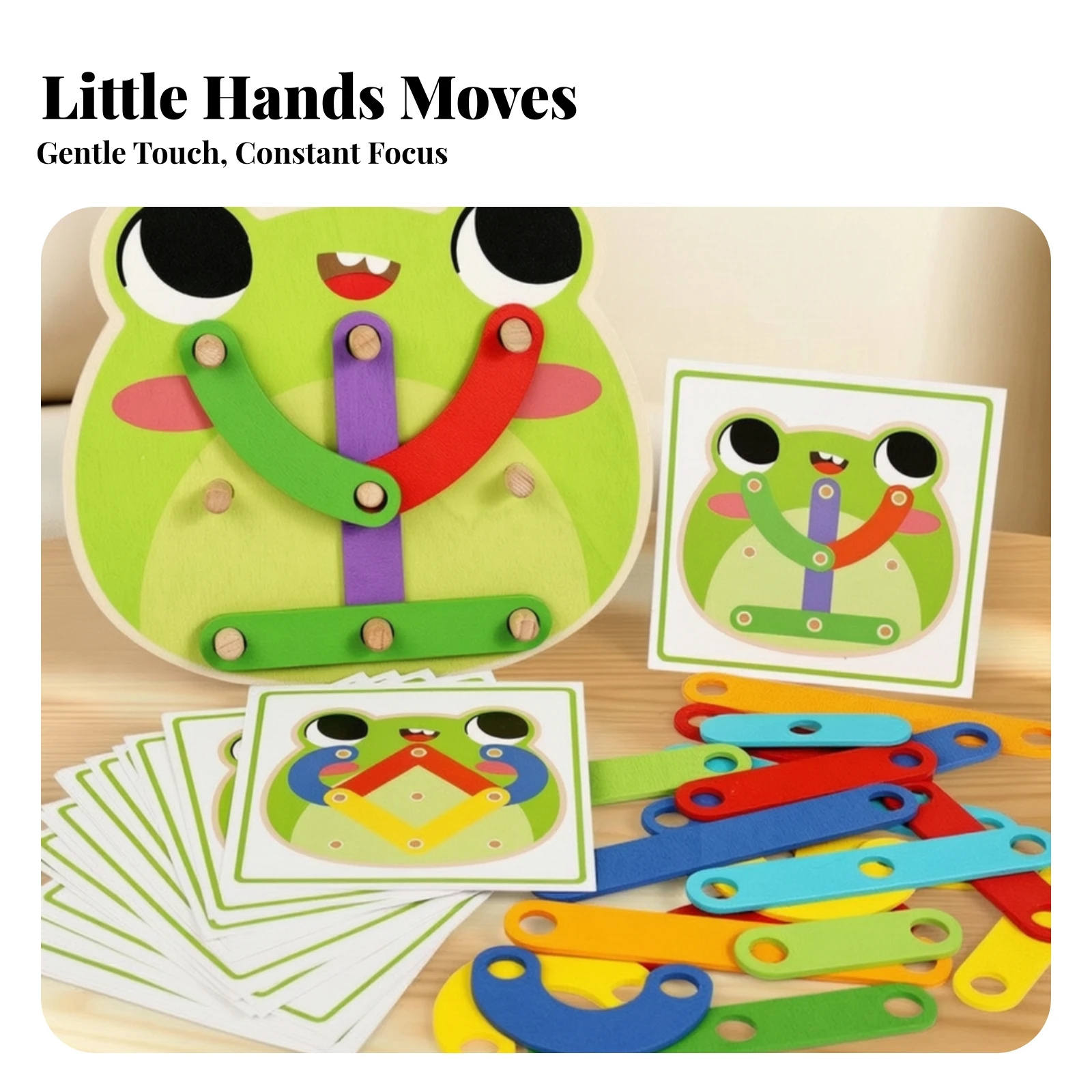 Wooden Pegboard Puzzle Hands-on Pegboard Puzzle Shape Matching Toy Geometric Game Colorful for Toddlers, Home, Preschool