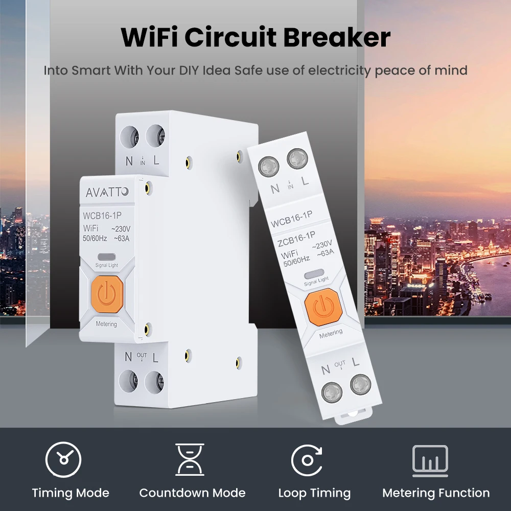 AVATTO WiFi Smart Circuit Breaker with Power Consumption Monitor,AVATTO APP Remote Control,Work with Alexa Google Home
