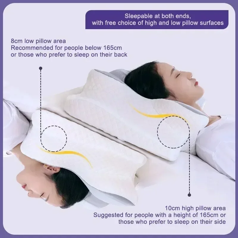 Memory Foam Pillow Butterfly Shaped Relaxing Cervical Slow Rebound Neck Contour Orthopedic Pillow Pain Relief Sleeping Pillows - Image 2