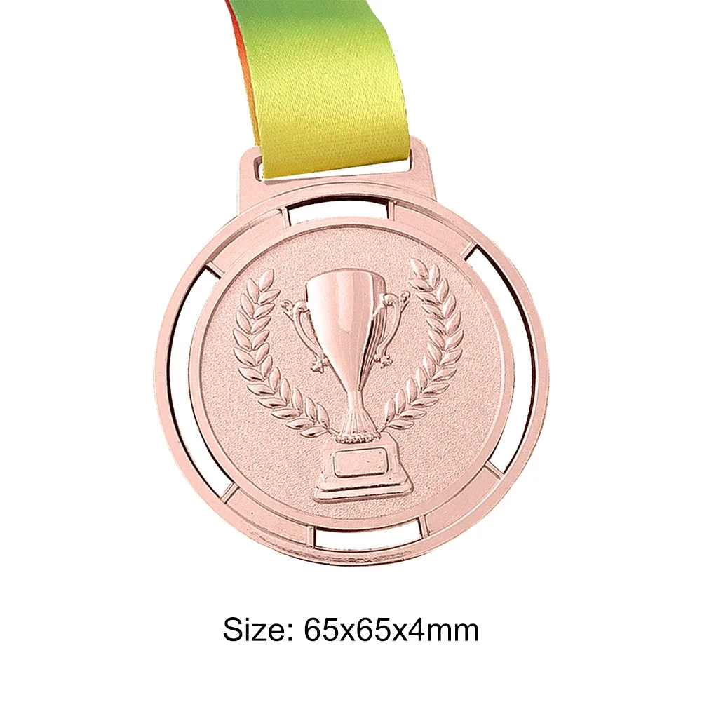 Sport Competition Prize Ribbon Strap Torch Medal Souvenir Zinc Alloy Sport Match Competition Prize with Ribbon Strap