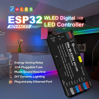 GLEDOPTO Elite ESP32 WLED Controller Wired Ethernet Sound Reactive Energy Save Relay 20A Fuse Dynamic WS2811 WS2812 SK6812 RGBIC