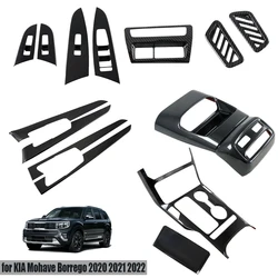 For KIA Mohave Borrego 2020-2024 ABS Carbon Fiber Interior Gear Air Conditioner Vent Outlet Window Control Glass Switch Cover