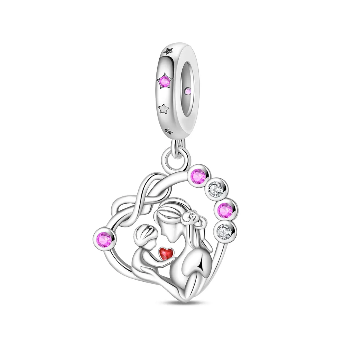Charms Beads Mother Love Heart Infinity Plata Fit Original 925 Charms Bracelet Beads Jewelry Mother’s Day Gifts for Women