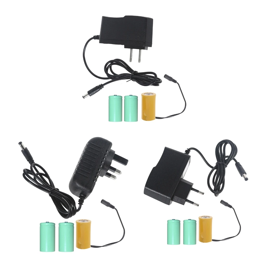 1 Set LR20 D Fake Battery Eliminators AC100-240V Power Supply Adapter to Replace 3x 1.5V LR20 D Battery for Torches/Toy