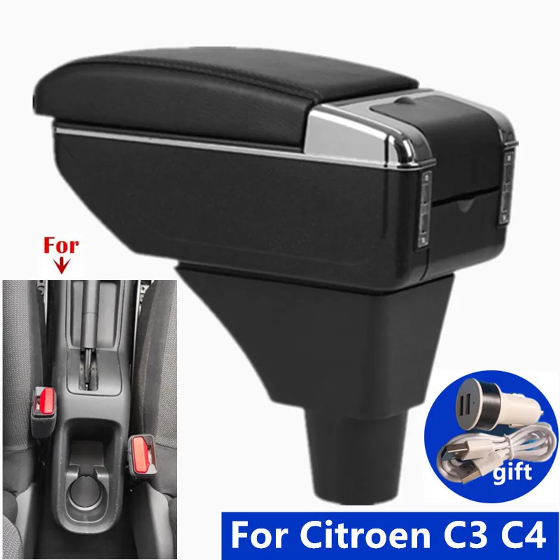 Auto Armlehne box Für Citroen C3 C4 Armlehne Box Für Citroen C3 C4 Lagerung box Innen Gewidmet Retrofit teile Auto Zubehör