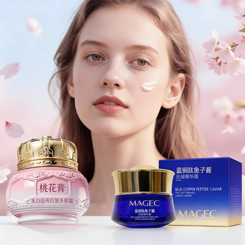 Blue Copper Peptide Caviar New Essence Cream Brightening Multi-Effect Cream Peach Blossom Face Cream Beauty Beauty Firming