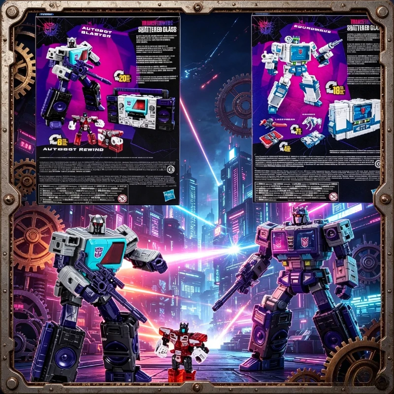 

【IN STOCK】HasbroTransformable Toys Shattered Glass Soundwave Blaster & Rewind,Voyager Class Action Figure, Collectible Model Toy