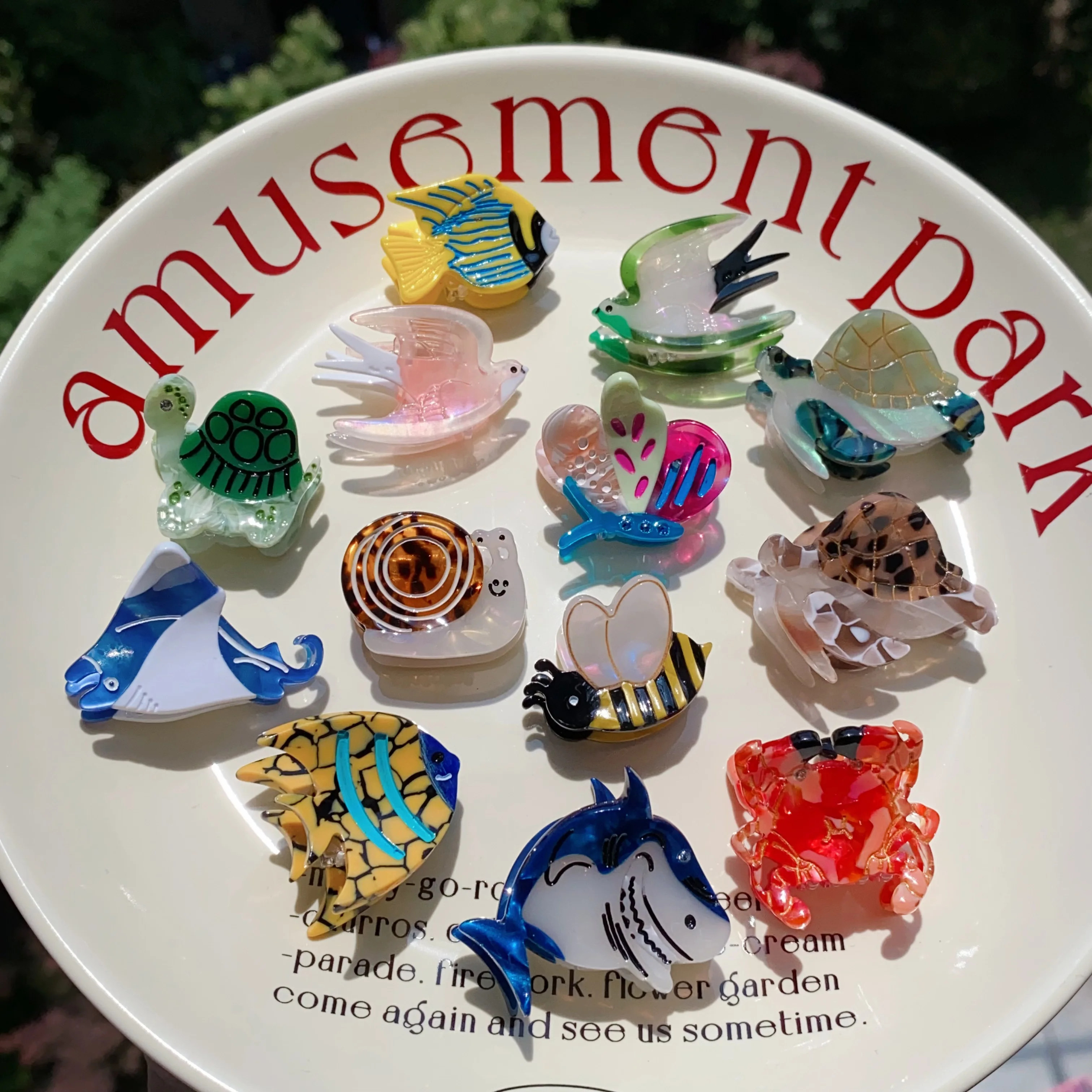 

Mini Ocean & Animal Acetate Hair Claw Clips, Cute Marine Life & Insect Shark Clips for Women Girls