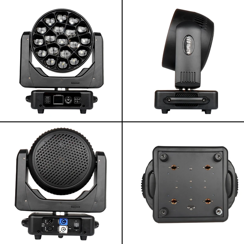 High Quality RGBW 19x40W Bee Eye 4in1 Zoom Wash Moving Head Light DMX Moving Head Lights Stage Wash Light for Wedding Night Club