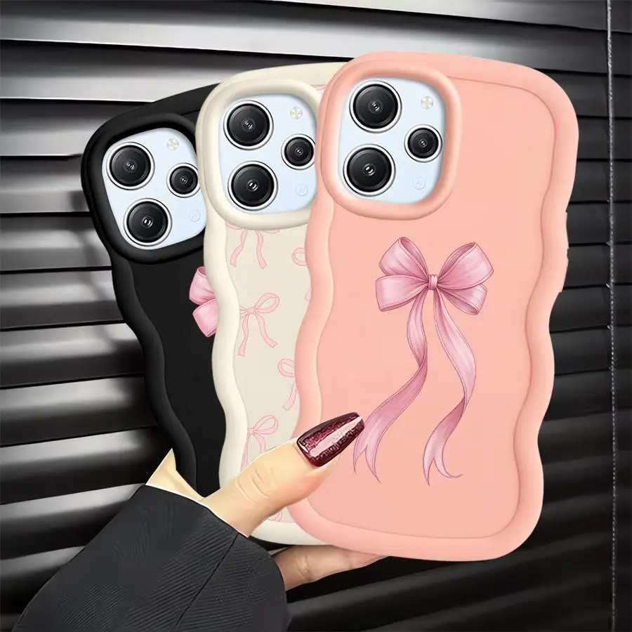 حافظة لهاتف Xiaomi Redmi 9C 14C 10A A5 A3 13C 9T 10C 12C A1 + A2 Plus قوس وردي أنيق #1