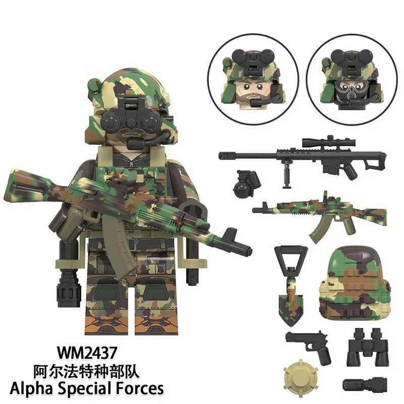 WW2 Military Building Blocks Bricks Special Forces Weapons Soldier KSK Alpha Snow Leopard Navy Seals Dleta Figura Toys Kid Gift