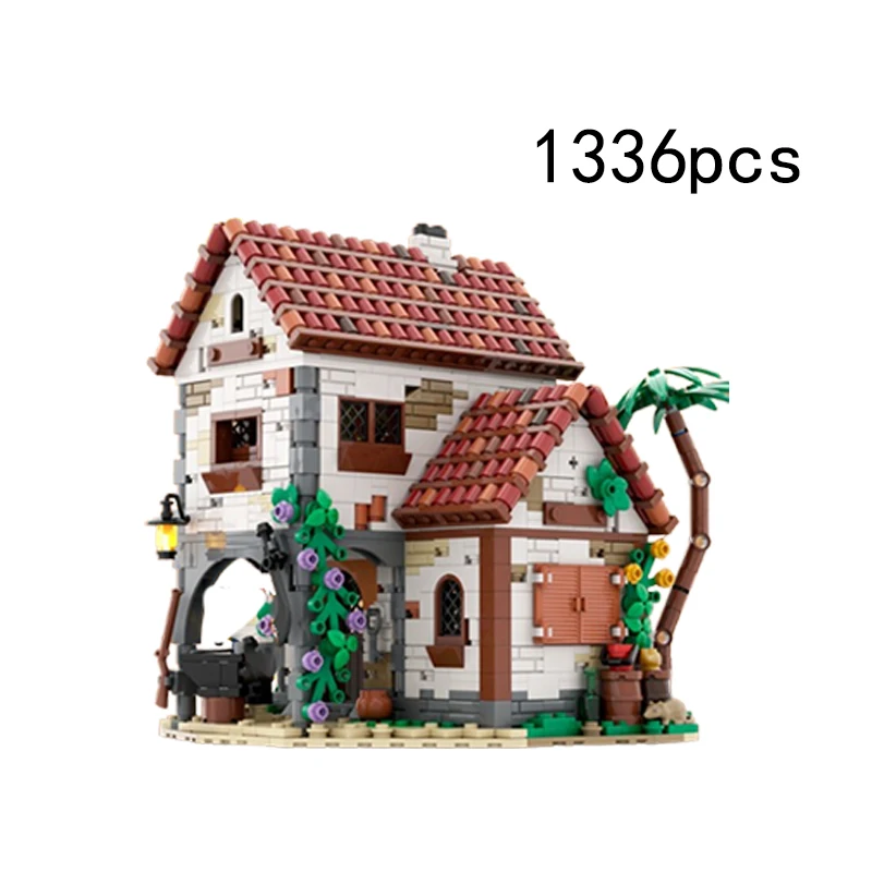จุดจัดส่งด่วน MOC- 124328 124309 124049   ปราสาทโจรสลัดอนุภาคขนาดเล็กประกอบอาคารบล็อกของเล่น