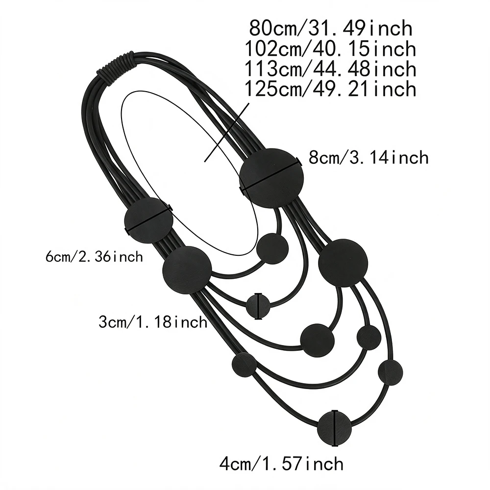 UKEBAY Boho Mehrschichtige Geometrische Anhänger-Halskette für Frauen, Statement-Modeschmuck, Alltagsschmuck, Party, Leichte Halskette – Detail 7