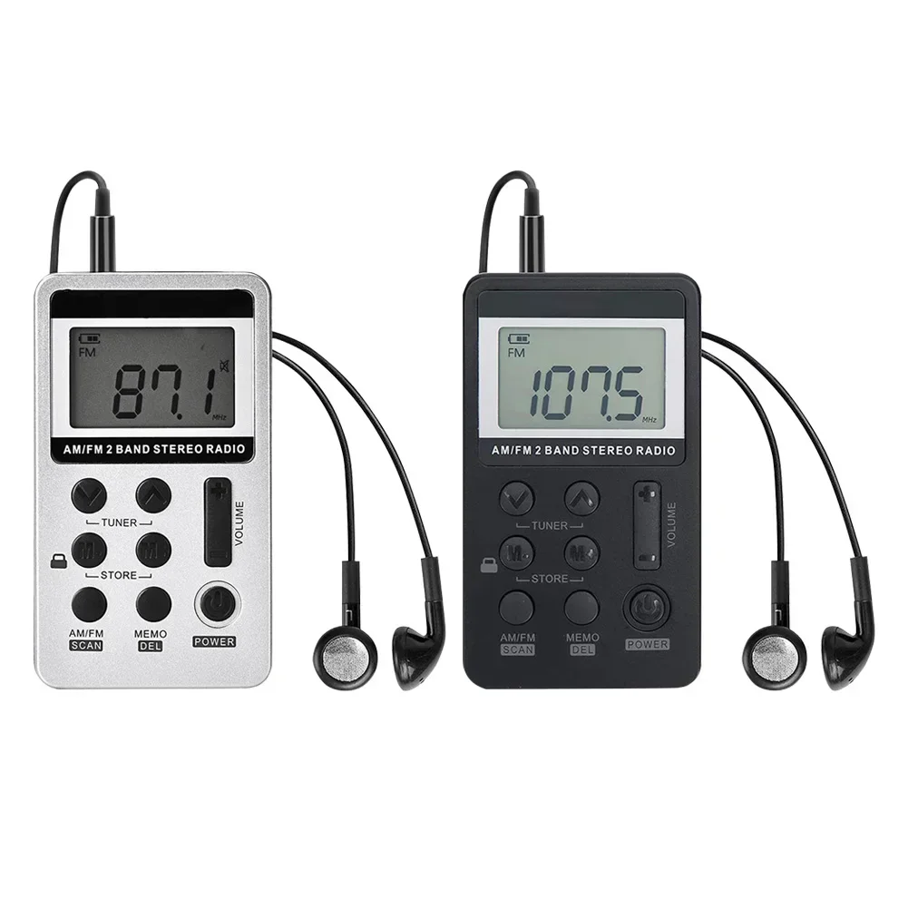 

AM FM Portable Radio Rechargeable With Stereo For Senior Home Stereo Sound Compact Running Earphone Radios Player