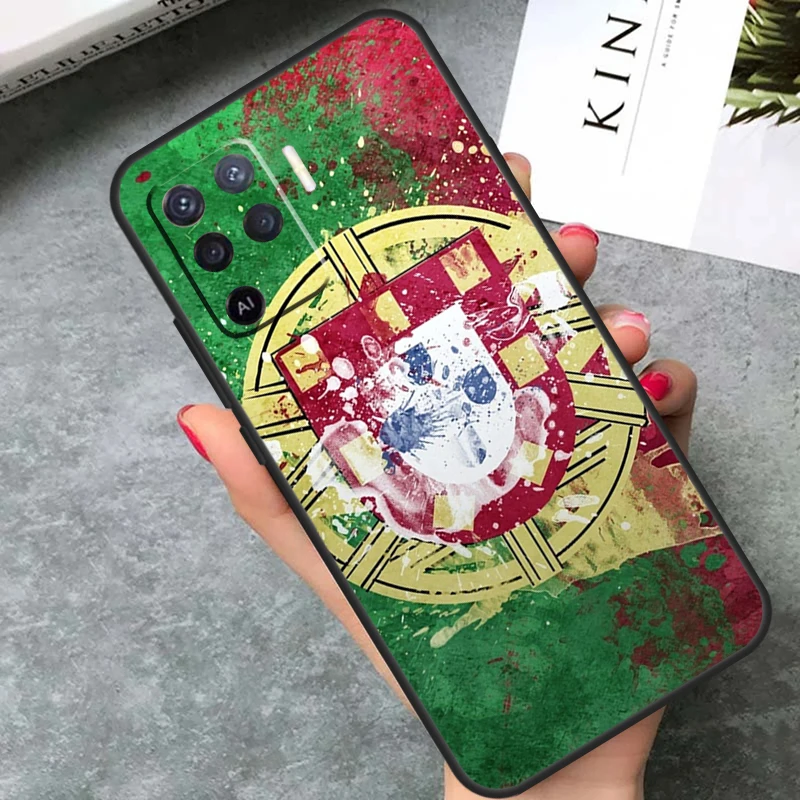 Portugal Passport Flag Case For OPPO A98 A78 A96 A76 A15 A16 A17 A77 A57 A54 S A94 A74 A53 A5 A9 A91 A93 A52 A72