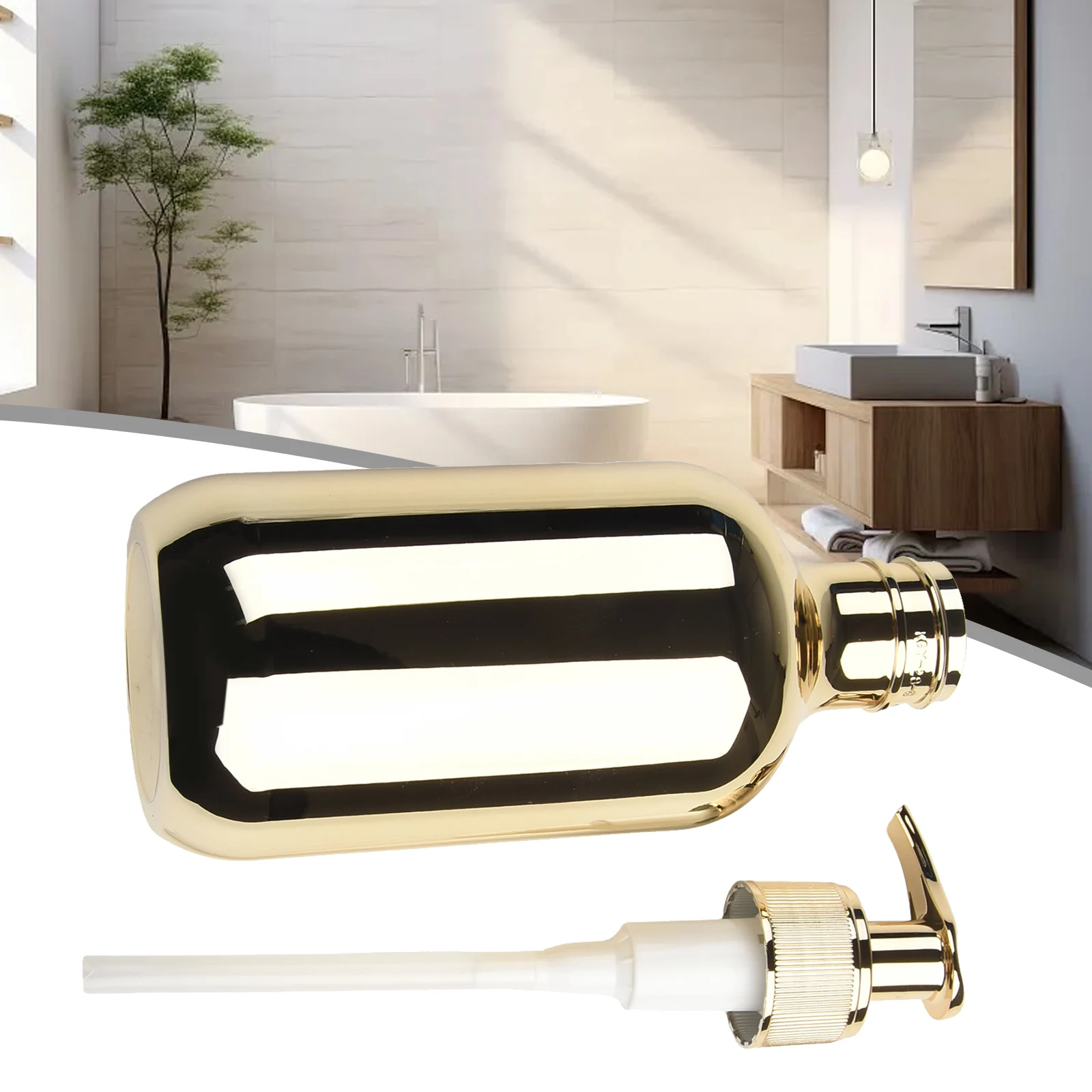 

Bathroom Silver Liquid Soap Bottle 300ml Soap Dispenser Dish Soap Dispenser Easy Refills Elegant Design Quick Opening