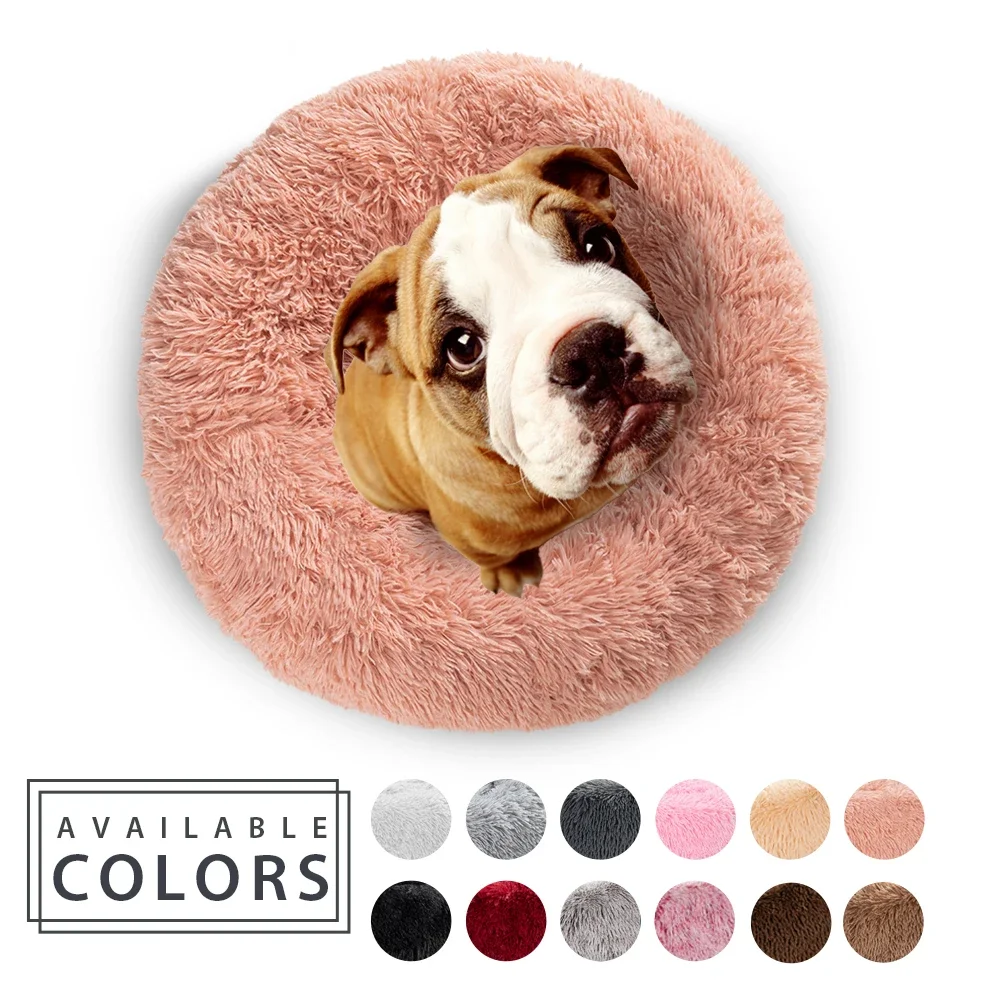 Cozy Donut Plush Dog Bed for Cats and Dogs