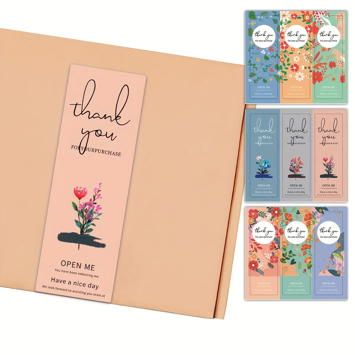 180 Pcs Box Seal Stickers, Rectangle Gift Package Labels, Thank You For Your Order Stickers, Baking Gift Bags Packaging Decals view 2