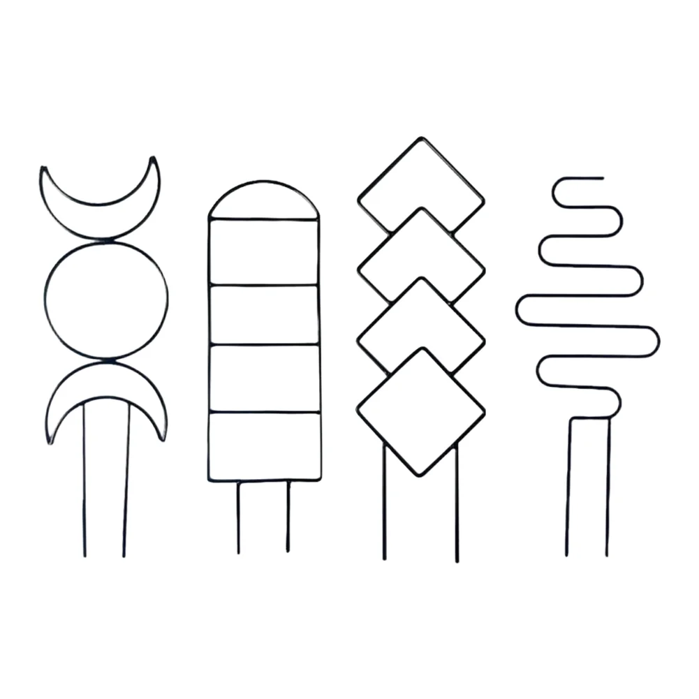 Wrought Iron Plant Support Set for Indoor Climbers - Black Trellis Brackets Compatible with Pothos Monstera Ivy