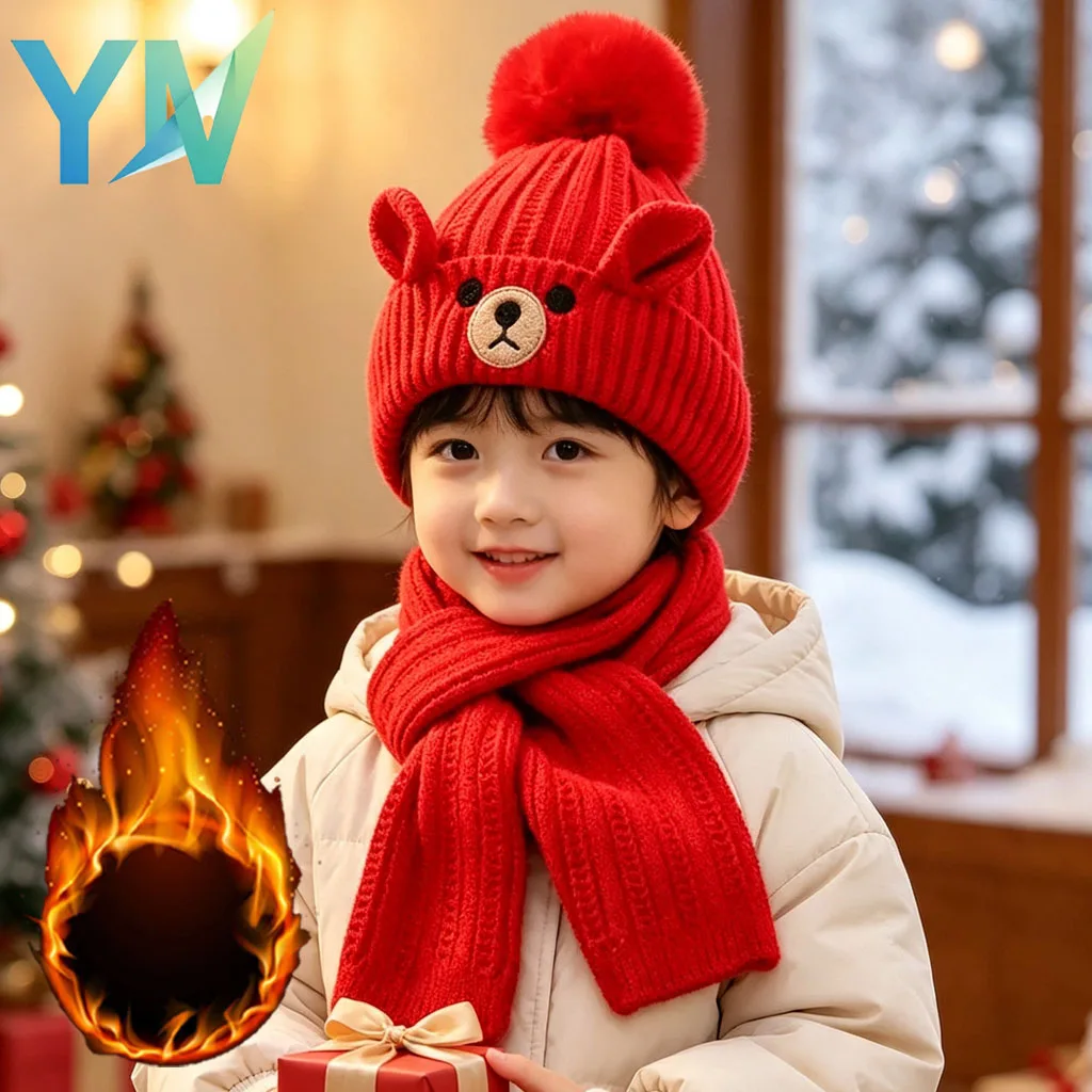 conjunto-de-gorro-e-cachecol-2-em-1-com-protetor-de-orelha-para-meninos-e-meninas-algodao-acolchoado-tricotado-quente-macio-e-confortavel-estilo-urso-para-inverno-e-clima-frio-ao-ar-livre