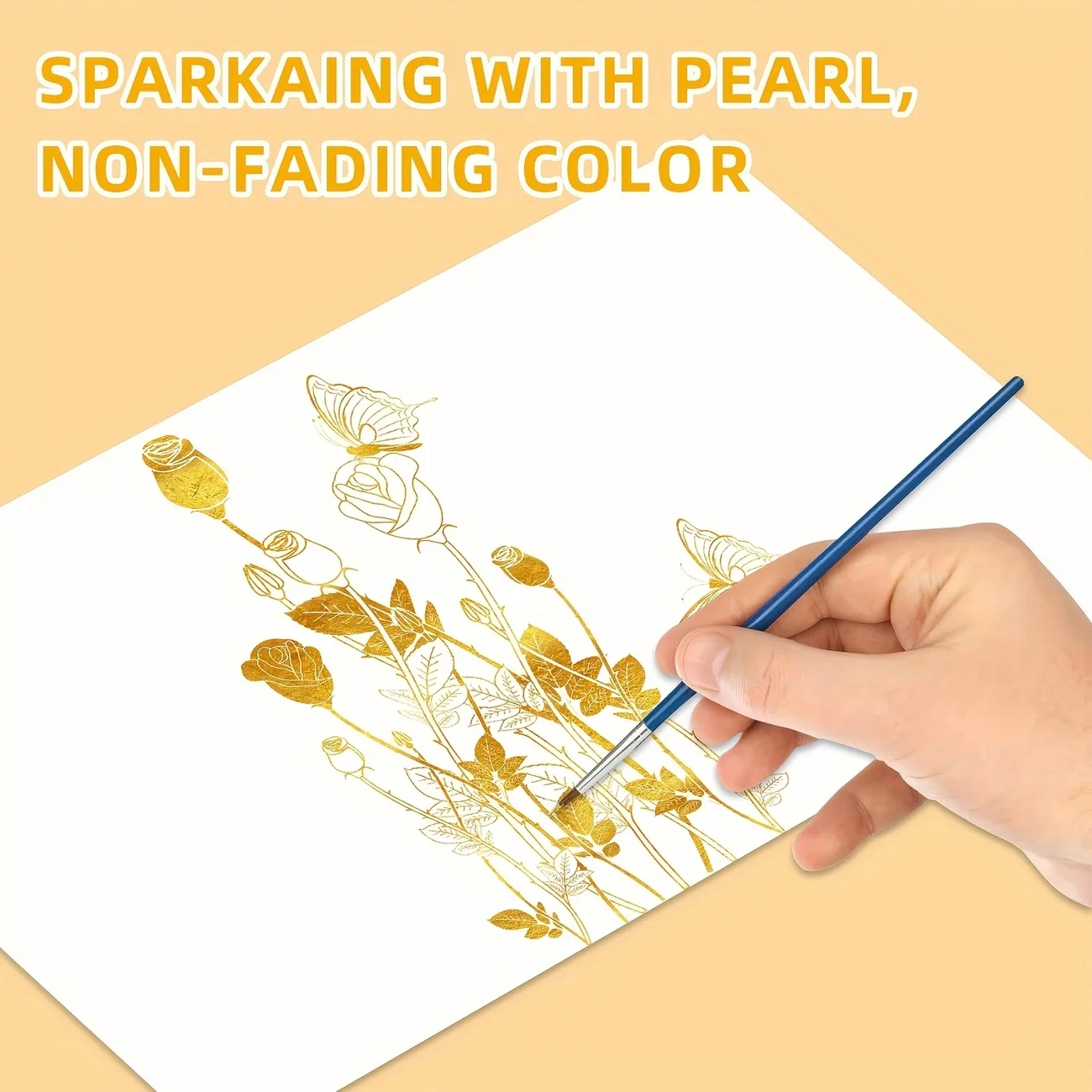 صبغة ألوان مائية لؤلؤية مكونة من 6 ألوان، عبوة صلبة للرسم الصيني التقليدي، خط تانغكا، رسم ملون #6