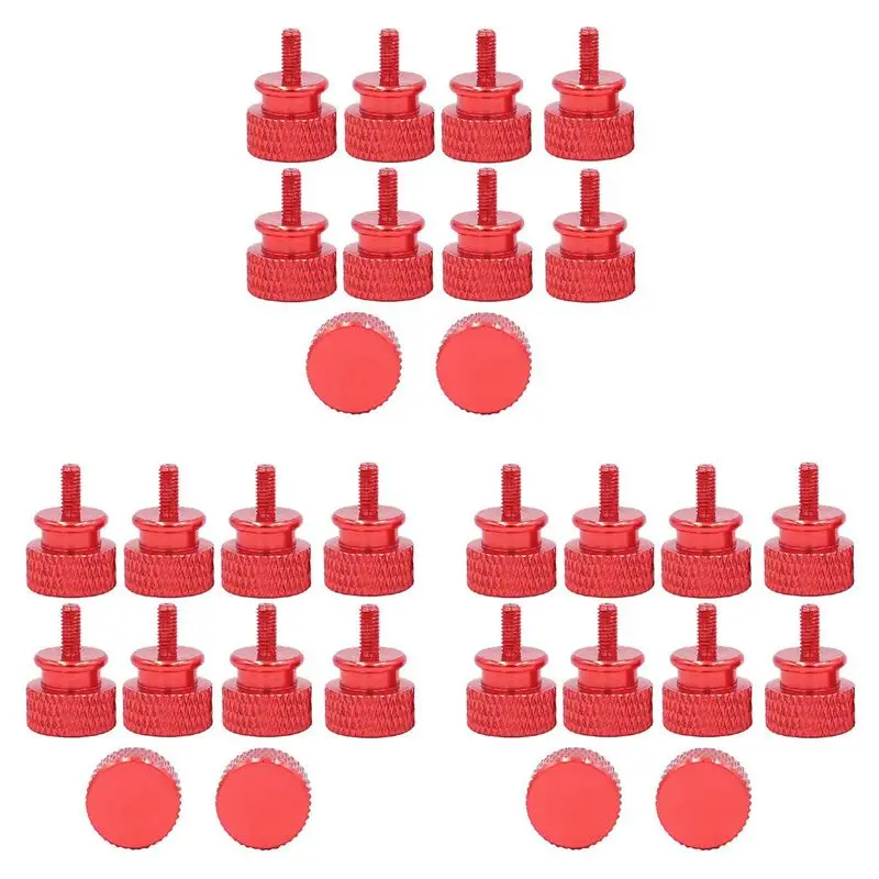 

30Pcs/Lot UNC6 -32 M3.5 Hand Screw For GPU Holder PSU Computer Case Side Panel Screws PC Assemble Watercooling Red-ABIU