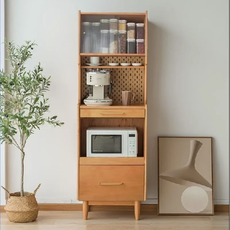 small Nordic household, living room integrated cabinet, simple Japanese style, microwave oven, storage narrow cabinet