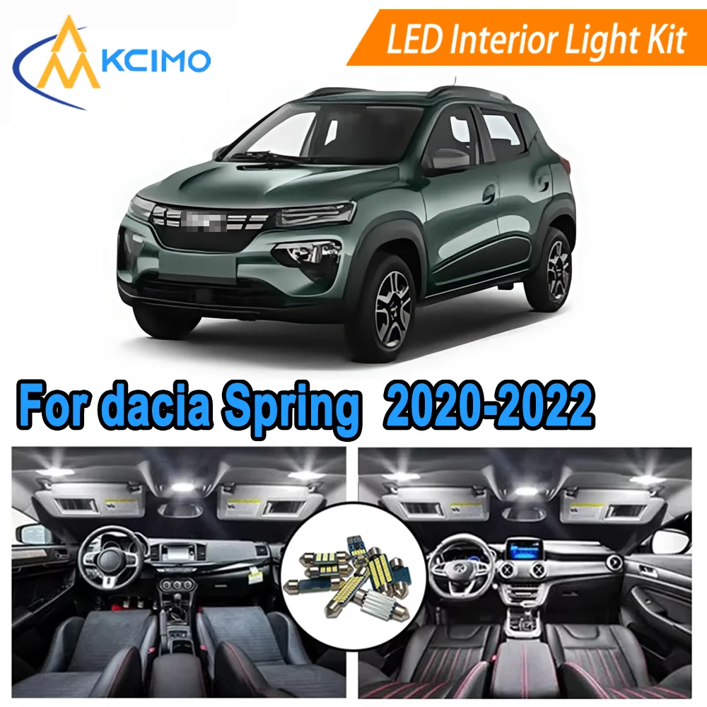 

12V White/Blue LED Interior Light For Dacia Spring 2020-2022 Models Waterproof Car Cabin Lamp for Reading/Footwell/Trunk Lights