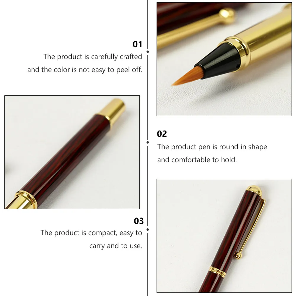1Pcs Compact Delicate Refillable Brush Pen for Students Artists Beginners Chinese Calligraphy Drawing Sketch Painting Signature
