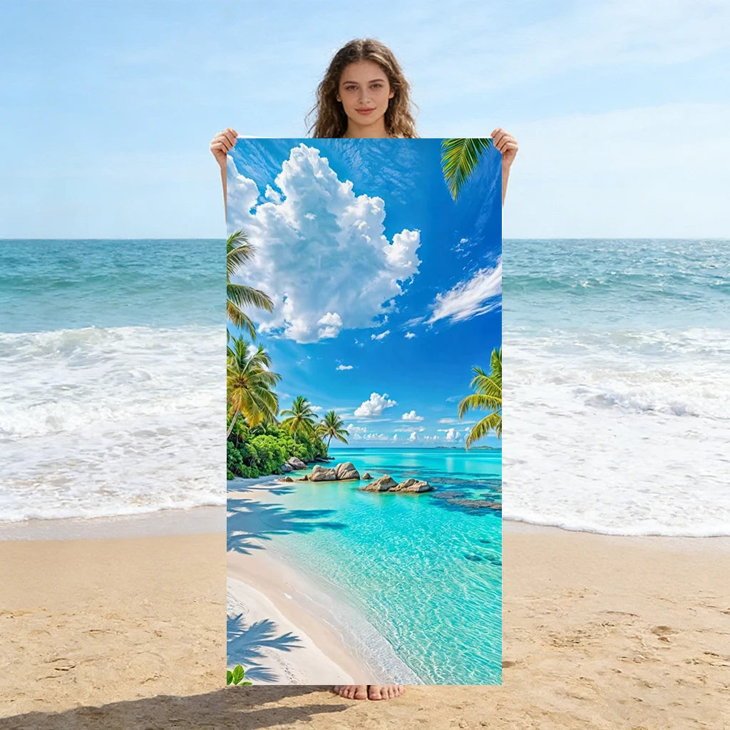 

1pc Natural landscape Beach Towel Quick-drying Small To Large Towel Suitable for Beach Pool Yoga Gym Home Cute Gift for Friend