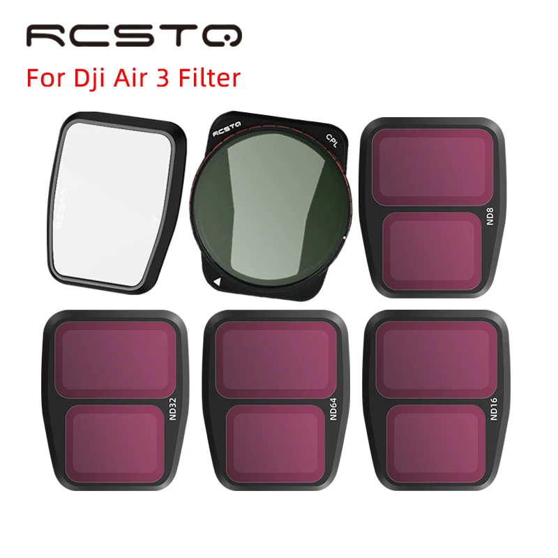 

RCSTQ For Dji Air 3 Nd Filter Set Drones Camera Lens UV Filter Adjustable CPL ND8/16/32/64 ND/PL For Dji Air3 Drone Accessories